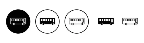 Bus Pictogram Set Illustratie Busteken Symbool Vervoerssymbool — Stockvector