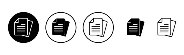Ilustracja Zestawu Ikon Dokumentów Znak Symbol Papieru Ikona Pliku — Wektor stockowy