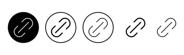 Verknüpfung Icon Set Illustration Hyperlink Kettenzeichen Und Symbol — Stockvektor