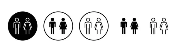Icono Hombre Mujer Conjunto Ilustración Signo Símbolo Masculino Femenino Niñas — Archivo Imágenes Vectoriales