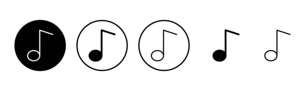Illustrazione Dell Icona Musicale Segno Simbolo Musica Nota — Vettoriale Stock