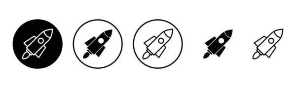 Rakéta Ikon Készlet Illusztráció Indítójel Szimbólum Rakétavető Ikon — Stock Vector