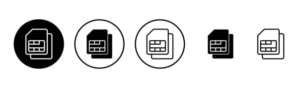 Sim Card Icon Set Illustration Dual Sim Card Sign Symbol — Stock Vector