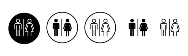 トイレのアイコンセットイラスト 女の子と男の子のトイレの看板やシンボル バスルームのサイン Lavatory — ストックベクタ