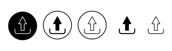 Subir Ilustración Conjunto Iconos Signo Símbolo Datos Carga — Archivo Imágenes Vectoriales