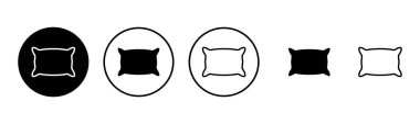 Yastık simgesi çizimi. Yastık işareti ve sembol. Rahat yumuşacık yastık.