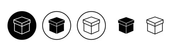 Box Icon Set Illustration Kastenschild Und Symbol Paket Paket — Stockvektor