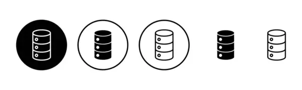 Databas Ikon Uppsättning Illustration Databastecken Och Symbol — Stock vektor