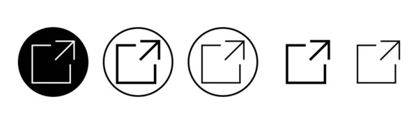 Ilustración Conjunto Icono Enlace Externo Signo Enlace Símbolo Símbolo Hipervínculo — Vector de stock