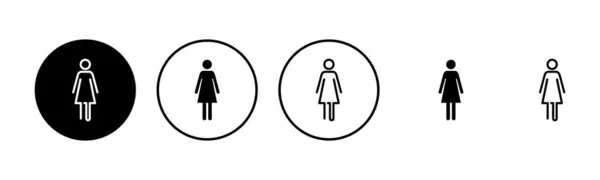 Ikon Wanita Mengatur Ilustrasi Wanita Tanda Tangan Dan Simbol - Stok Vektor