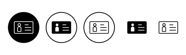 许可证图标集说明 身份证图标 驾驶执照 工作人员身份证 — 图库矢量图片