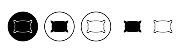 Párna Ikon Készlet Illusztráció Párna Jel Szimbólum Kényelmes Bolyhos Párna — Stock Vector