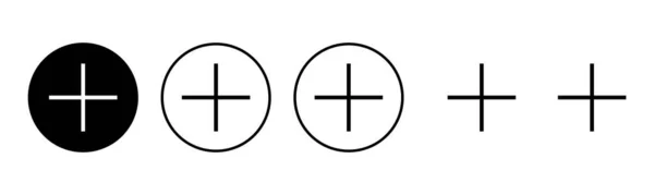 Ilustrace Sady Ikon Přidat Znaménko Symbol — Stockový vektor