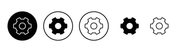 Icon Set Veranschaulichen Zeichen Und Symbol Der Zahnradeinstellungen Getriebeschild — Stockvektor