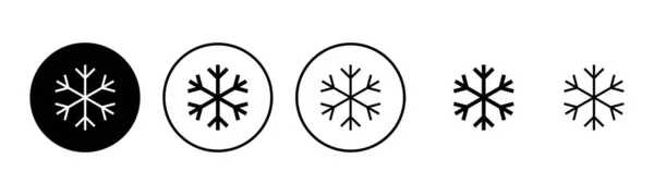 雪のアイコンセットイラスト 雪の結晶のサインとシンボル — ストックベクタ