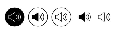 Sözcü simgesi çizimi. Ses düzeyi ve sembol. Hoparlör ikonu. ses sembolü