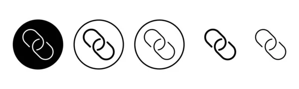Illustration Jeu Icônes Chaîne Hyperliens Signe Symbole — Image vectorielle