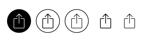 Иллюстрация Набора Значков Share Общий Знак Символ — стоковый вектор
