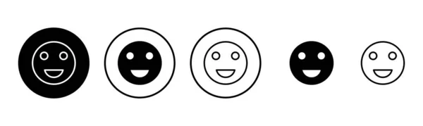 Leende Ikon Set Illustration Emoticon Ikonen Återkopplingsskylt Och Symbol — Stock vektor