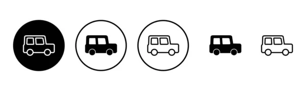 Car Icon Set Illustration Car Sign Symbol Small Sedan — Stock Vector