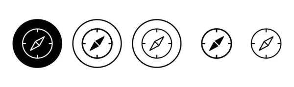 Brújula Icono Conjunto Ilustración Flecha Brújula Icono Signo Símbolo — Vector de stock