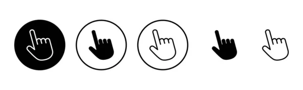 Ilustracja Zestawu Ikon Kursora Ręcznego Znak Kursora Symbol Klik Ikony — Wektor stockowy
