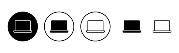 Laptop Ícone Conjunto Ilustração Sinal Computador Símbolo —  Vetores de Stock