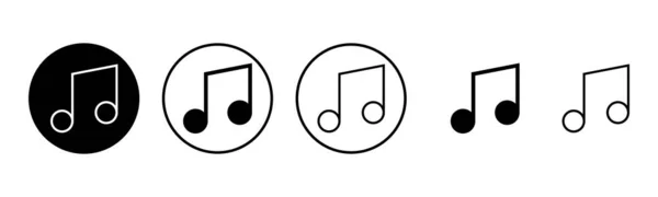 Иллюстрация Набора Музыкальных Значков Нотный Знак Символ — стоковый вектор