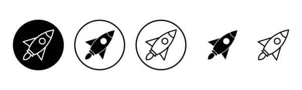 Rocket Icon Set Illustration Startup Sign Symbol Rocket Launcher Icon — Stock Vector