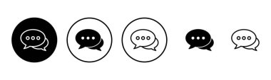 Sohbet simgesi çizimi. Konuşma balonu işareti ve sembol. Yorum simgesi. ileti