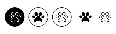 Paw simgesi çizimi. Pençe izi ve sembol. köpek ya da kedi pençesi