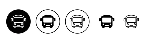 总线图标集插图 公共汽车标志和符号 运输符号 — 图库矢量图片