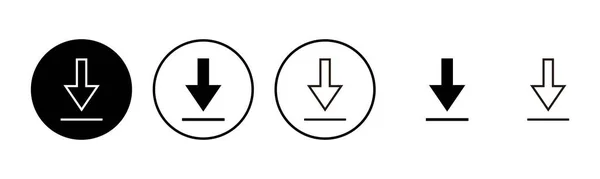 Stáhnout Ilustraci Sady Ikon Stáhnout Značku Symbol — Stockový vektor
