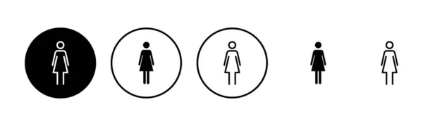 Female Icon Set Illustration Woman Sign Symbol — Stock Vector