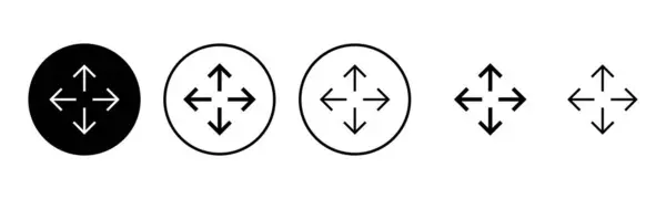Icono Pantalla Completa Ilustración Conjunto Expanda Signo Símbolo Pantalla Completa — Vector de stock