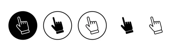 Ilustração Conjunto Ícones Cursor Mão Sinal Cursor Símbolo Mão Clik — Vetor de Stock