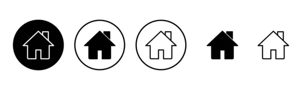 Ilustracja Zestawu Ikon Domowych Znak Symbol Domu — Wektor stockowy