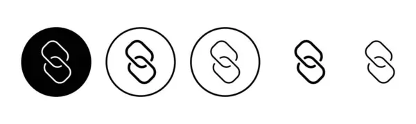 リンクアイコンセットイラスト ハイパーリンクチェーンのサインとシンボル — ストックベクタ
