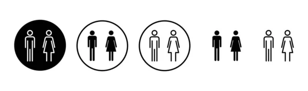 Man Vrouw Pictogram Set Illustratie Mannelijk Vrouwelijk Teken Symbool Meisjes — Stockvector