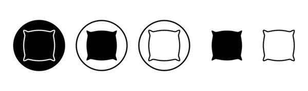 枕头图标集插图 枕头的标志和符号 舒适的绒毛枕头 — 图库矢量图片