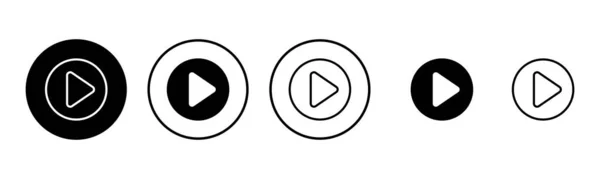 Escuchar Icono Conjunto Ilustración Botón Reproducción Signo Símbolo — Vector de stock
