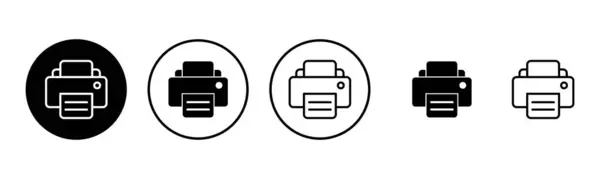 Imprimer Illustration Jeu Icônes Signe Symbole Imprimante — Image vectorielle