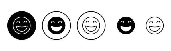 Leende Ikon Set Illustration Emoticon Ikonen Återkopplingsskylt Och Symbol — Stock vektor