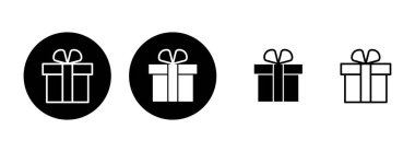 Hediye simgesi çizimi. Hediye işareti ve sembol. doğum günü hediyesi