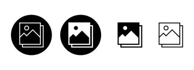 Resim simgesi çizimi. Fotoğraf galerisi işareti ve sembol. resim simgesi