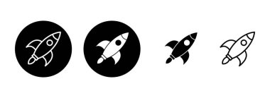 Roket simgesi çizimi. Başlangıç işareti ve sembol. roket fırlatma simgesi