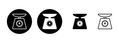 Ölçeklendirme simgesi çizimi. Ağırlık ölçeği işareti ve simgesi