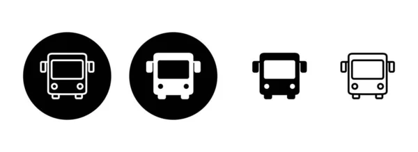 Ilustração Conjunto Ícones Ônibus Sinal Ônibus Símbolo Símbolo Transporte — Vetor de Stock