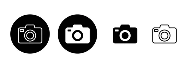 Fényképezőgép Ikon Készlet Illusztráció Fényképezőgép Jel Szimbólum Fotográfia Ikon — Stock Vector