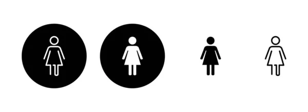 Weibliche Ikone Setzte Illustration Zeichen Und Symbol Der Frau — Stockvektor